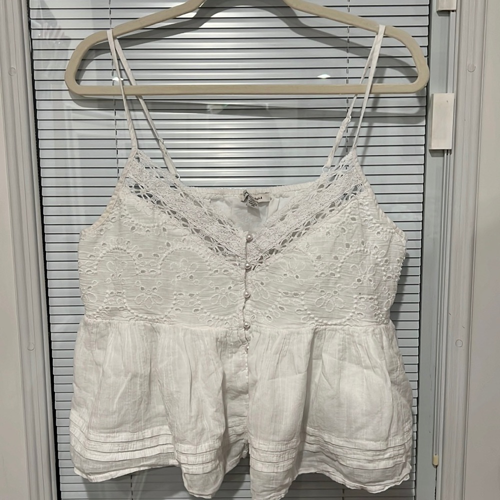 American Eagle peal button baby doll tank top